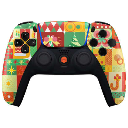 MNR Holly Jolly Wrapping Modded Controller for PS5