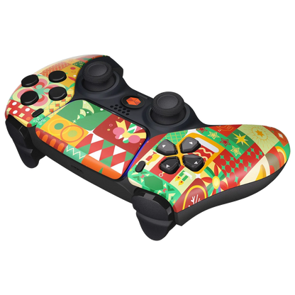 MNR Holly Jolly Wrapping Modded Controller for PS5